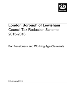 Council tax reduction scheme 2015&ndash;16