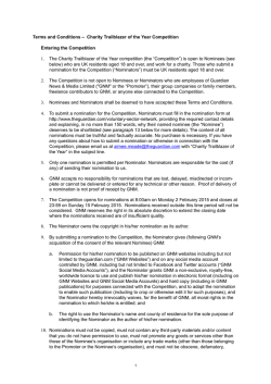 Terms and Conditions &ndash; Charity Trailblazer of the Year