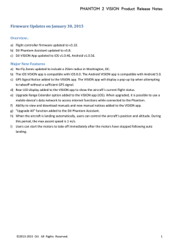 PHANTOM 2 VISION Product Release Notes