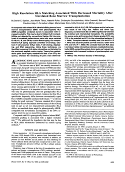 High Resolution HLA Matching Associated With
