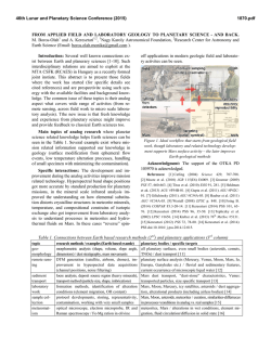 From Applied Field and Laboratory Geology to Planetary Science