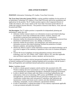 JOB ANNOUNCEMENT - Texas State University