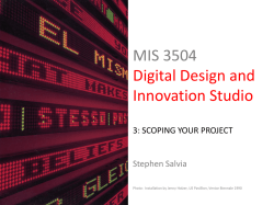 Class 3 &ndash; Scoping a Project