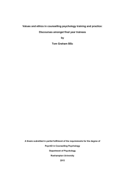 Values and ethics in counselling psychology training and