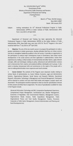 (APPPA) at Indian Institute of Public