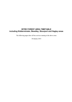WYRE FOREST AREA TIMETABLE including Kidderminster