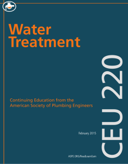 Water Treatment - American Society of Plumbing Engineers
