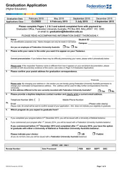 Graduation Application form - Federation University Australia