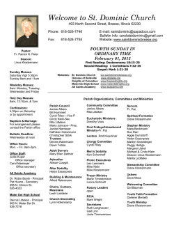 February 1, 2015 - St. Dominic Catholic Church