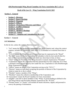 ByLaw #1 - 428 Peterborough Wing Air Force Association of Canada