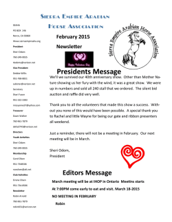 February 2015 - Sierra Empire Arabian Horse Association
