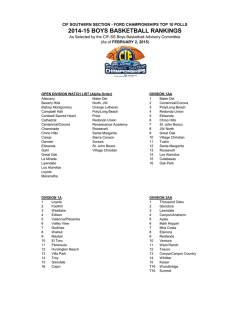2014-15 BOYS BASKETBALL RANKINGS