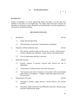 63 3.1 FLUID MECHANICS L    T    P    3 - 2