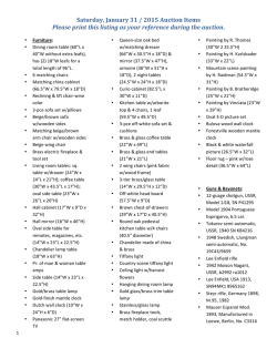 Please click here for an updated list of auction items