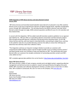 GOBI Integration of YBP Library Services and James Bennett