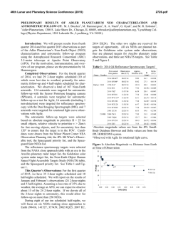 PRELIMINARY RESULTS OF ADLER PLANETARIUM NEO