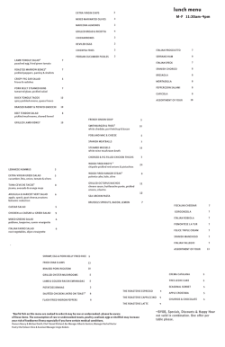 lunch menu - Extra Virgin