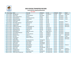 MID SEASON TRANSFERS RECORD