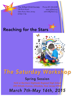 Spring 2015 Brochure - The Gifted Child Society