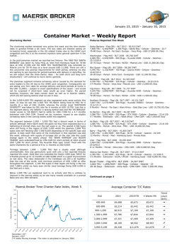 Container Market &ndash; Weekly Report