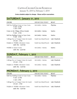 Cruise schedule subject to change