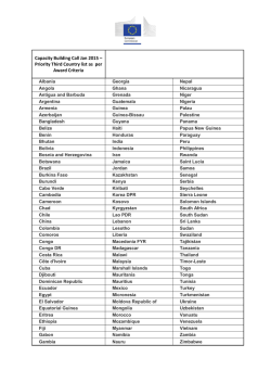 Capacity Building Call Jan 2015 &ndash; Priority Third Country