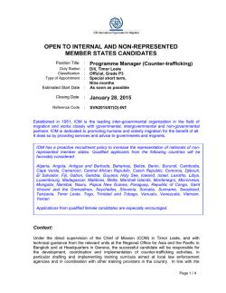 Programme Manager (Counter-trafficking)