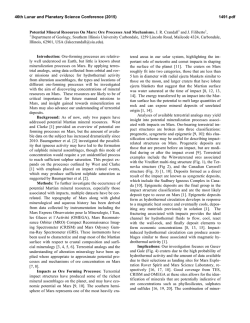 Potential Mineral Resources On Mars: Ore Processes And