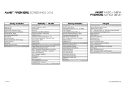 avant premi&egrave;re screenings 2015