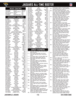 JAGUARS ALL-TIME ROSTER - Jaguars Media Guide