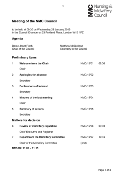 Meeting of the NMC Council - Nursing and Midwifery Council