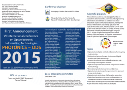 First Announcement - Photonics