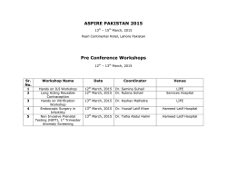 Pre Conference Workshops