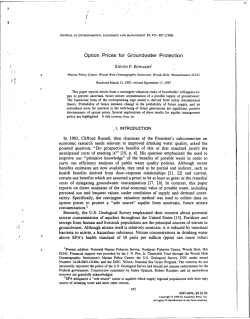 Option Prices for Groundwater Protection