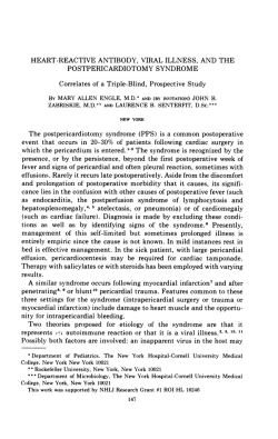 HEART-REACTIVE ANTIBODY, VIRAL ILLNESS, AND THE