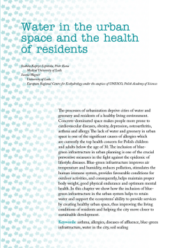 Water in the urban space and the health of residents