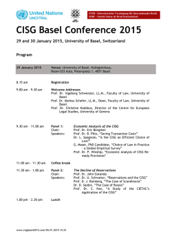CISG Basel Conference 2015