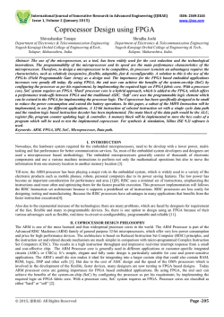 Coprocessor Design using FPGA - IJIRAE