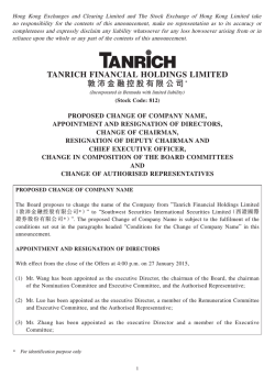 proposed change of company name, appointment and