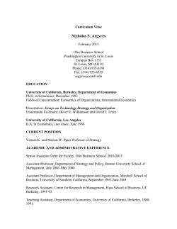 Nicholas S. Argyres - Washington University in St. Louis