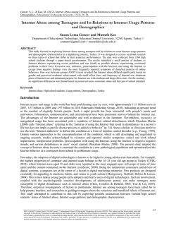 Internet Abuse among Teenagers and Its Relations to Internet