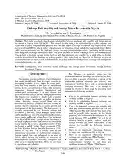Exchange Rate Volatility and Foreign Private Investment in Nigeria