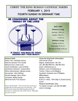 February 1, 2015 - Christ the King Parish