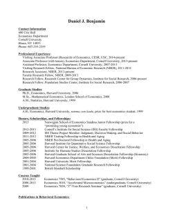 CV - Daniel J. Benjamin