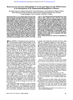 of Erythropoiesis in P-ThalassemialHemoglobin E Disease