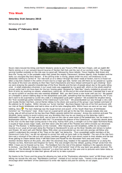 Weekly Briefing - Clarencourt Cycling Club