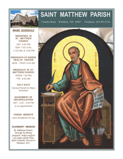 SAINT MATTHEW PARISH - John Patrick Publishing Company