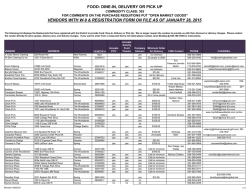 FOOD: DINE-IN, DELIVERY OR PICK UP VENDORS WITH W-9