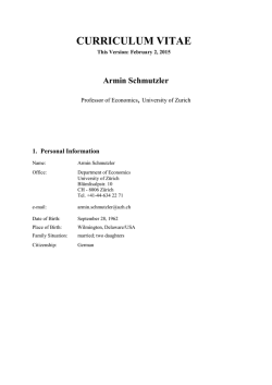 Armin Schmutzler - Department of Economics