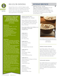 Upcoming Menus and Events - Summit Chase Country Club